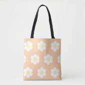 Tote Bag Marguerites sur l'Arrière - plan Peach (Devant)