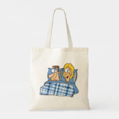 Tote Bag Mari et femme humoristiques au lit (Dos)
