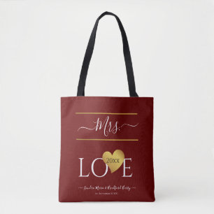 Tote Bag Mariage 1er premier Noël Nom Mme