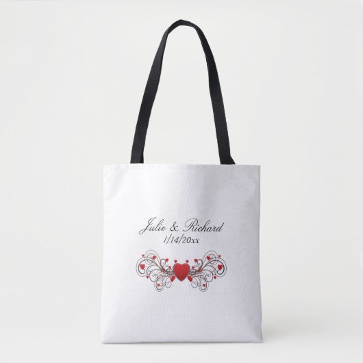 Tote Bag Mariage à Cœurs (Devant)