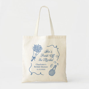 Tote Bag Mariage à thème marché frais dessiné à la main