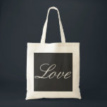 Tote Bag Mariage Amour avec Fond Gris Stylé<br><div class="desc">Vous pouvez facilement changer les polices et les couleurs. Vous pouvez également ajouter votre logo et l'image de fond comme vous le souhaitez.</div>