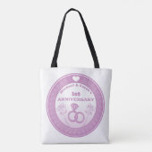 Tote Bag Mariage anniversaire dentelle look changer l'année (Dos)