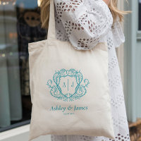 Mariage Armoirie Monogramme Turquoise Rose Décousu