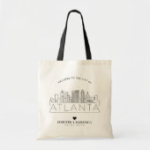 Tote Bag Mariage Atlanta | Skyline stylisée (Devant)