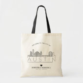 Tote Bag Mariage Austin | Skyline stylisée (Devant)