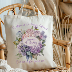 Tote Bag Mariage Bienvenue Lavender Bouquet Personnalisé