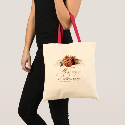 Tote Bag Mariage Bohème en Terracotta avec Herbe des Pampas (Devant (produit))