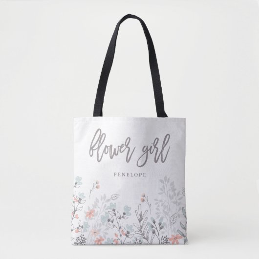 Tote Bag Mariage botanique de Blue Boho | Fleur fille (Devant)