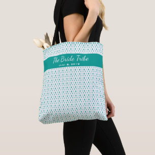 Tote Bag Mariage Bridal Chic Party Personnalisé Blanc Turqu
