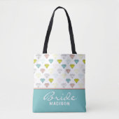 Tote Bag Mariage Bride Diamond Chic Moderne Personnalisé (Devant)