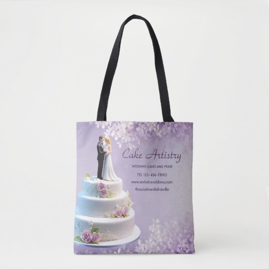 Tote Bag Mariage Bride et Groom Cake Bakery (Devant)