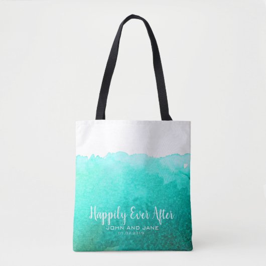 Tote Bag Mariage bridesmaid cadeau plage mariage bleu turqu (Devant)