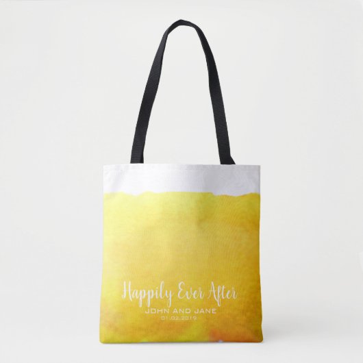 Tote Bag Mariage bridesmaid cadeau plage mariage jaune sabl (Devant)