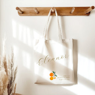 Tote Bag Mariage Brunch Personnalisé Aquarelle Citron Orang