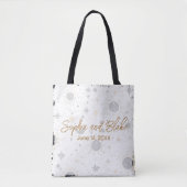 Tote Bag Mariage céleste noir et or (Devant)