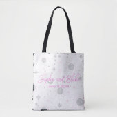 Tote Bag Mariage céleste noir et rose (Devant)