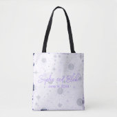 Tote Bag Mariage céleste noir et violet (Devant)