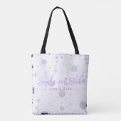 Tote Bag Mariage céleste noir et violet (Dos)