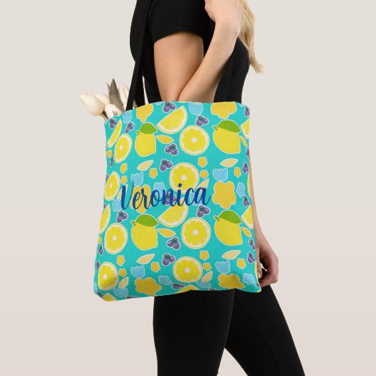 Tote Bag Mariage civil moderne au citron (De près)