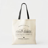 Tote Bag Mariage Colorado Springs | Skyline stylisée (Devant)