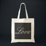 Tote Bag Mariage d'amour de fond gris élégant<br><div class="desc">Vous pouvez facilement changer les polices et les couleurs. Vous pouvez également ajouter votre logo et l'image de fond comme vous le souhaitez.</div>