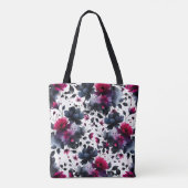 Tote Bag Mariage d'aquarelle couleur rose et bleu épais (Dos)
