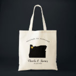 Tote Bag Mariage de bienvenue de la carte Oregon Fourre-tou<br><div class="desc">Un sac cadeau de bienvenue mariage pour les clients extérieurs à la ville à votre mariage,  avec l'image de l'Oregon,  avec coeur d'or. Remplissez fourre-tout avec vos goodies favoris.</div>