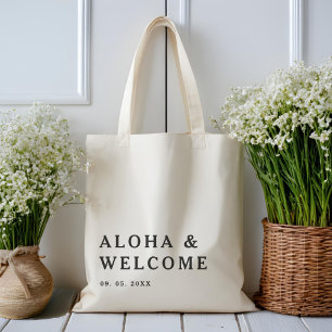 Tote Bag Mariage de bienvenue Elegant Hawaii moderne