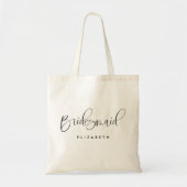 Tote Bag Mariage de calligraphie moderne de Bridesmaid (Devant)