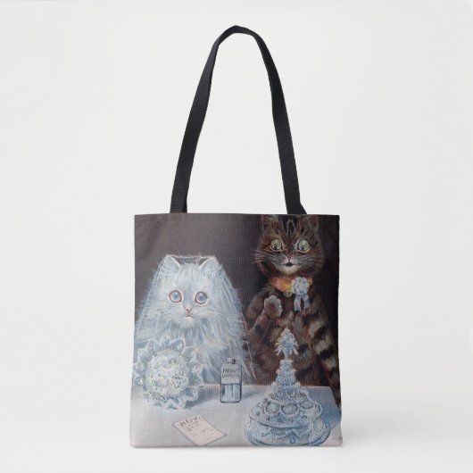 Tote Bag Mariage de chat, Mariage, Mariée, Mariée, Louis Wa (Devant)
