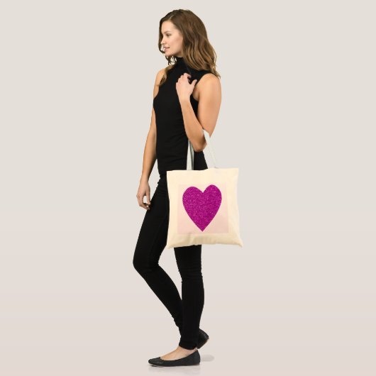 Tote Bag Mariage de coeur rose parties scintillant (Devant (modèle))