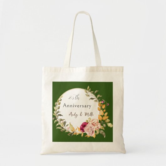 Tote Bag Mariage de courme verte personnalisée (Devant)