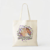 Tote Bag Mariage de couronnes florales pourpres (Devant)