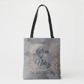 Tote Bag Mariage de  de couronne fleurie de plumes chic (Devant)