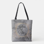 Tote Bag Mariage de  de couronne fleurie de plumes chic (Dos)