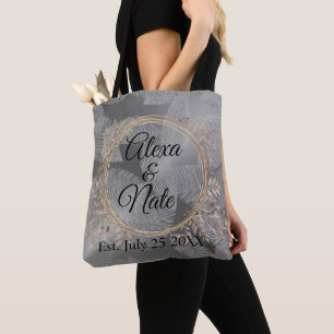 Tote Bag Mariage de de couronne fleurie de plumes chic