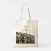 Tote Bag Mariage de destination à l'aquarelle du lac de Côm (Dos)