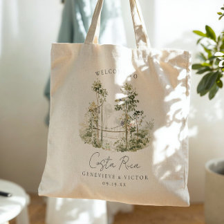 Tote Bag Mariage de destination dans la jungle aquarelle au