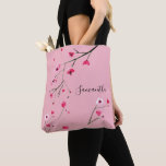 Tote Bag Mariage de fleurs de cerisier rose<br><div class="desc">Un cadeau merveilleux pour vos filles,  que ce soit pour les demoiselles d'honneur,  vos meilleurs amis (les manches) ou une réunion de classe. Personnalisez chacun avec son nom. Belles fleurs de cerisiers d'aquarelle et fourre-tout utile pour le mariage.</div>