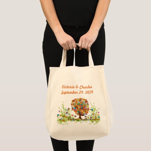Tote Bag Mariage de la branche côté forêt enchantée (Devant (produit))