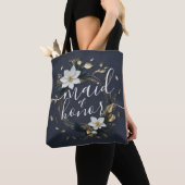 Tote Bag Mariage de la couronne d'or blanc Maid of Honor (De près)