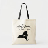 Tote Bag Mariage de la Silhouette de l'Etat de New York Bie (Devant)