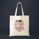 Tote Bag mariage de l'équipe de mariée robes monogramme ros<br><div class="desc">Notre collection "robes de demoiselles d'honneur" présente de belles silhouettes de femmes d'aquarelle en robes mariages pour mariées et demoiselles d'honneur dans différentes couleurs de peignoir avec une collection de différents coiffures. Si vous ne voyez pas de coiffure que vous voulez se sentir libre de nous contacter et nous ferons...</div>