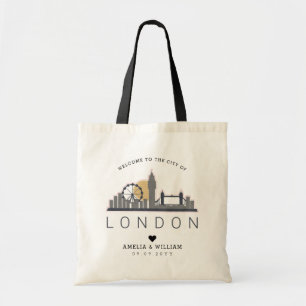 Tote Bag Mariage de Londres Skyline stylisée