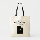 Tote Bag Mariage de l'Utah State Silhouette Bienvenue Fourr (Devant)