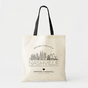 Tote Bag Mariage de Nashville   Skyline stylisée