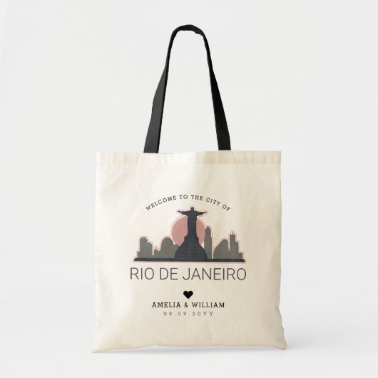 Tote Bag Mariage de Rio de Janeiro | Skyline stylisée (Devant)