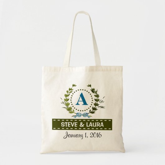Tote Bag Mariage de serres d'ivoire avec Monogramme A (Devant)