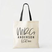 Tote Bag Mariage de typographie de Mme script (Devant)